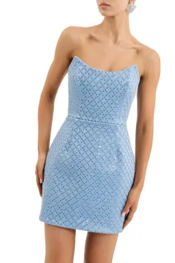 Rebecca Vallance Alix Mini Dress Pale Blue Size 12 for rent on The Volte - image 4