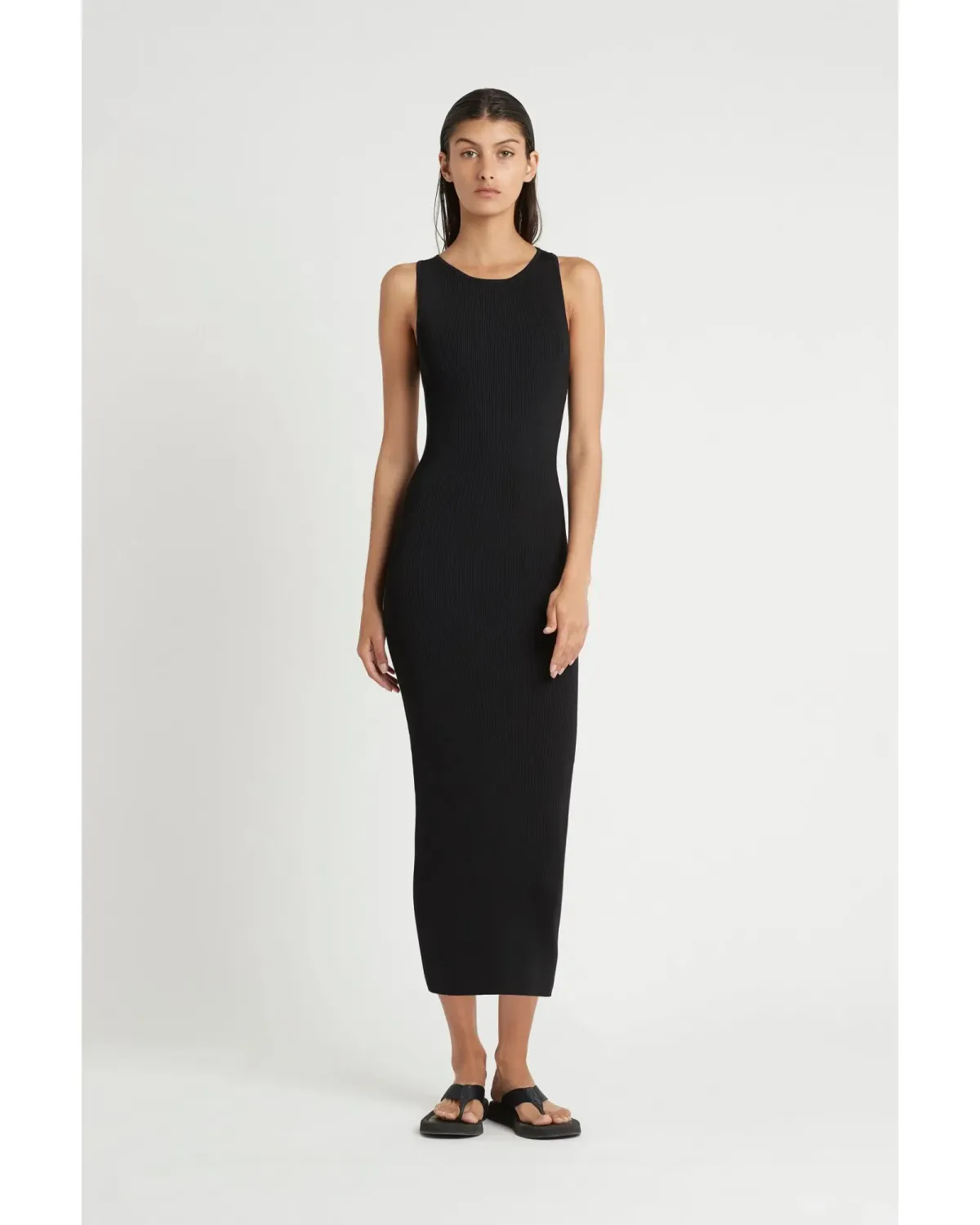 Sir The Label Marcelle Open Back Midi Dress Black Size AU 6 - Image 1