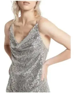 Sass and Bide "You were saying" Mini Dress silver sequin size 12 for rent on The Volte - image 3