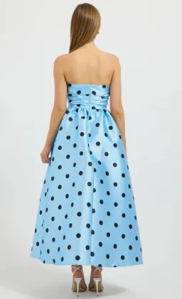 Pasduchas Dottie Strapless Midi in Bluebell and Black Size 8 for rent on The Volte - image 2