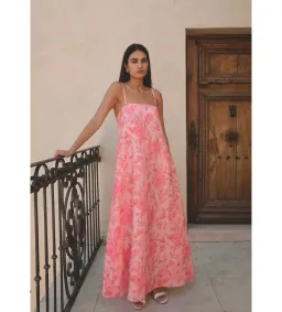 Morton Mac Camilla Maxi Dress in Blush Rose & Neck Scarf Size S/AU8 for rent on The Volte - image 1