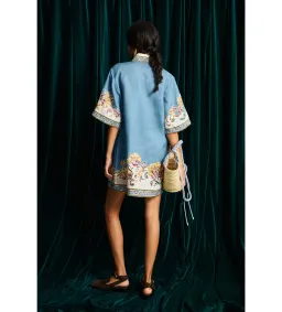 Alemais Joan Mini Dress in Blue Floral Size AU12 for rent on The Volte - image 3