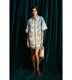 Alemais Joan Mini Dress in Blue Floral Size AU12 for rent on The Volte - image 2