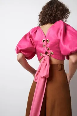 Aje set admiration lace up cropped top size 8 & skirt size 10 for rent on The Volte - image 4