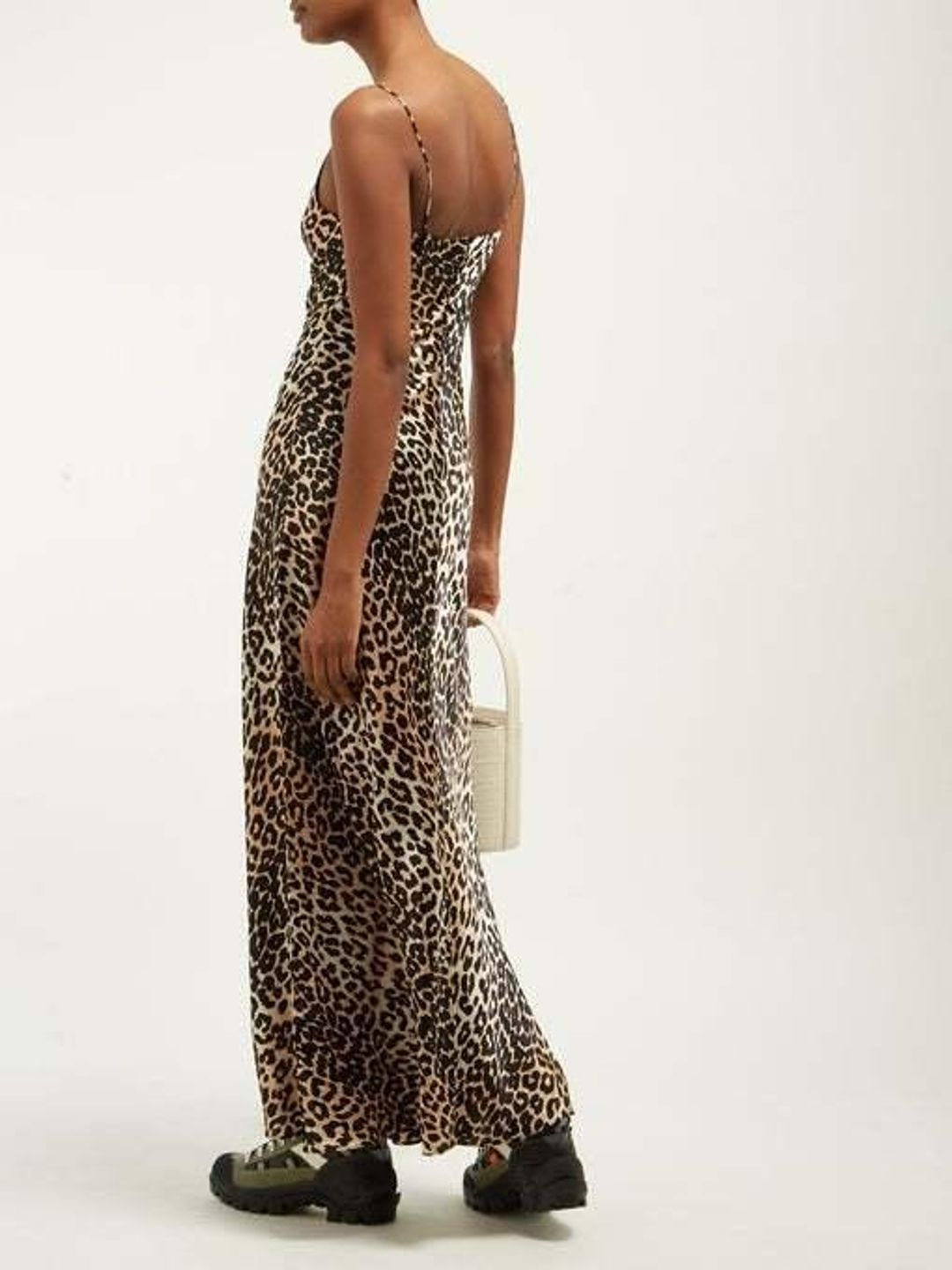 Ganni Stretch Silk Leopard Slip Dress for rent on The Volte - main image