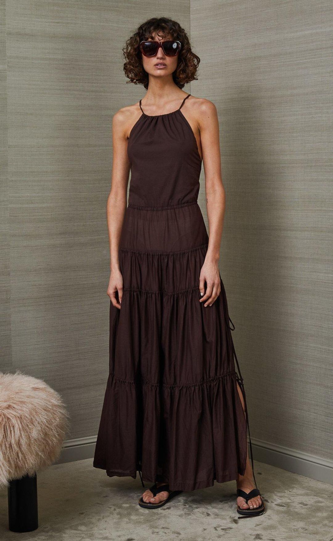 Bec & Bridge Carmen Maxi Dress Chocolate Brown Size 8 for rent on The Volte - main image