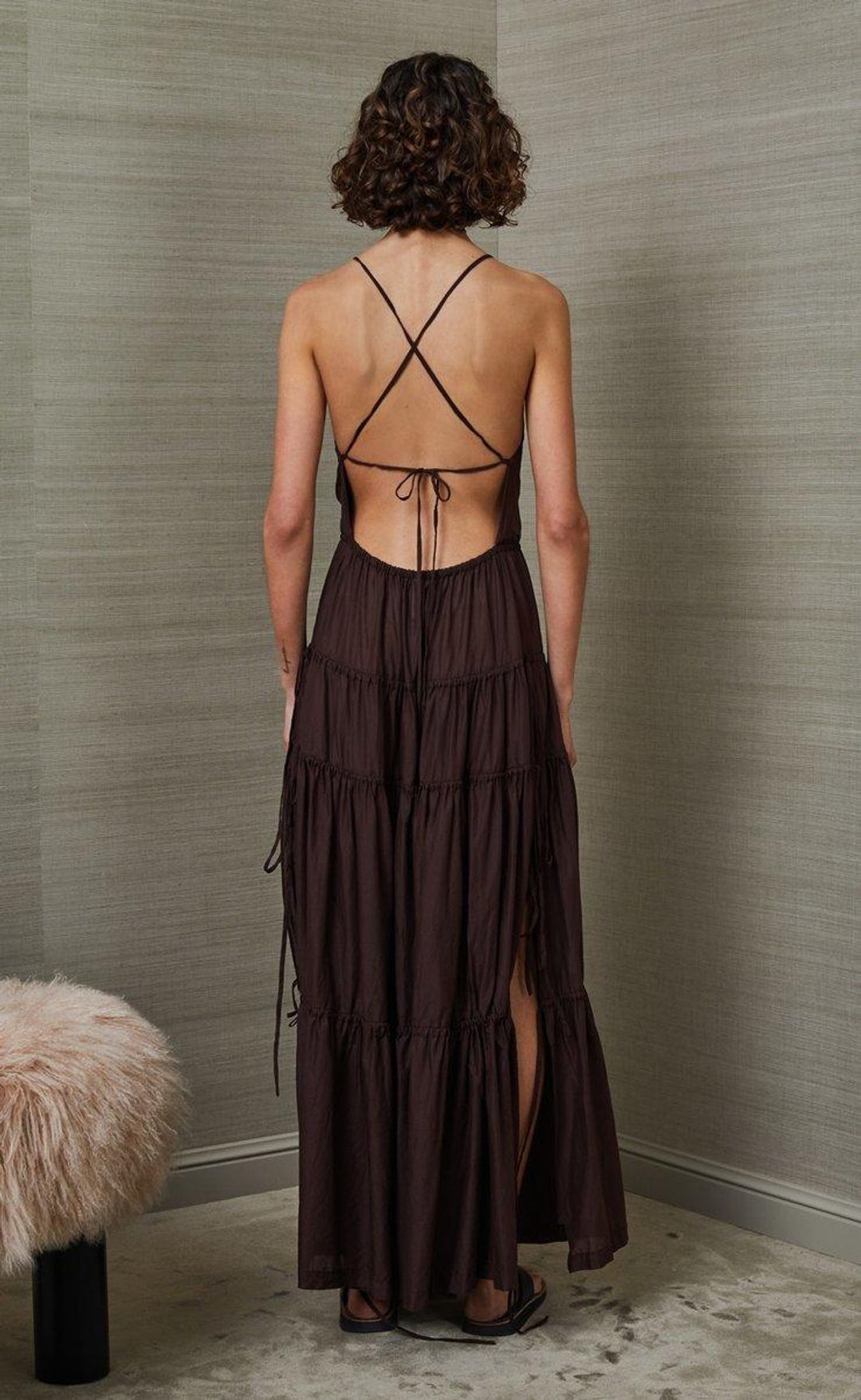 Bec & Bridge Carmen Maxi Dress Chocolate Brown Size 8 for rent on The Volte - main image