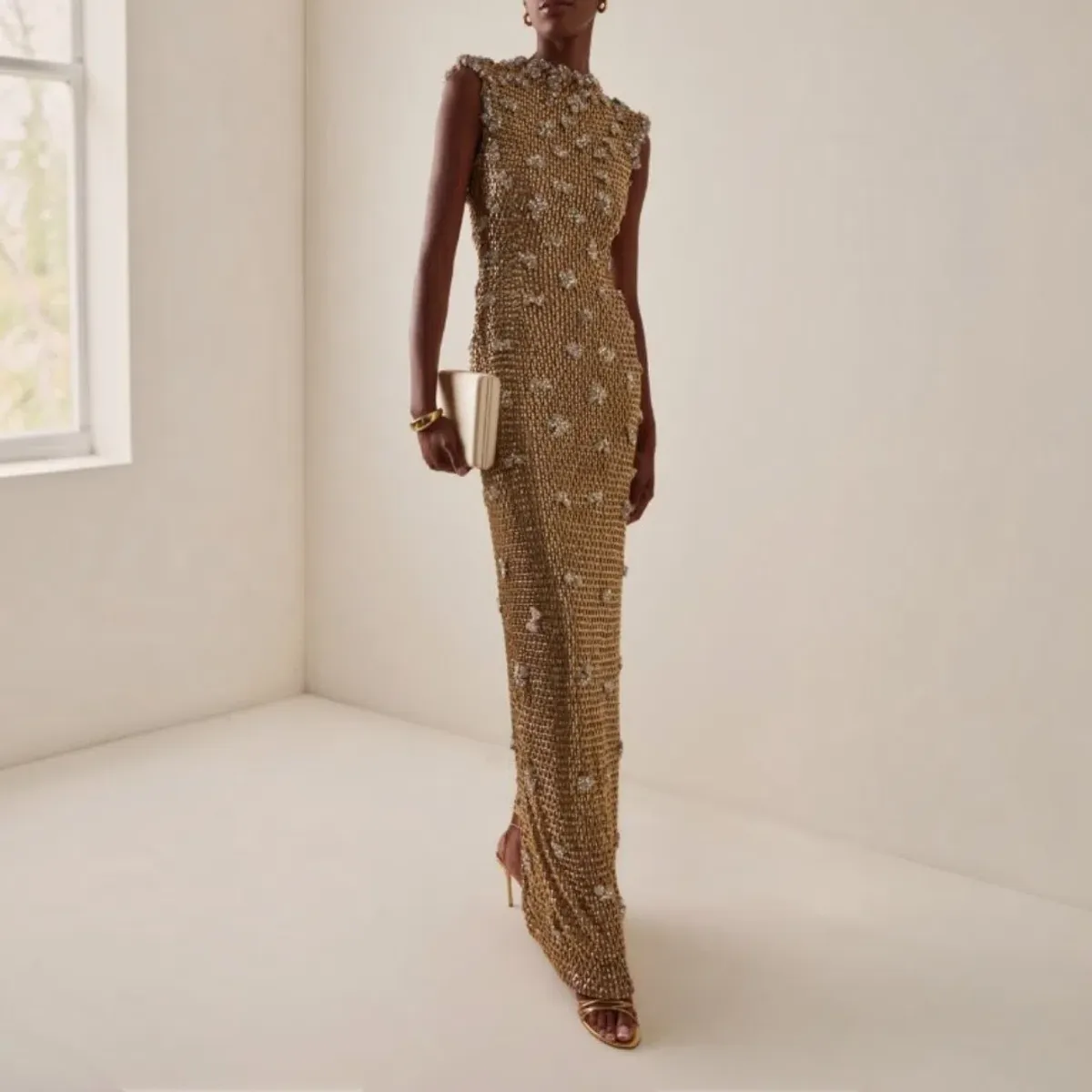 Rachel Gilbert Solana Gown In Gold Size 10 AU - Image 1