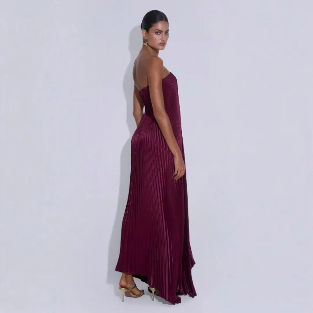 L'idee Black Tie Gown In Wine Size 8 AU for rent on The Volte - main image