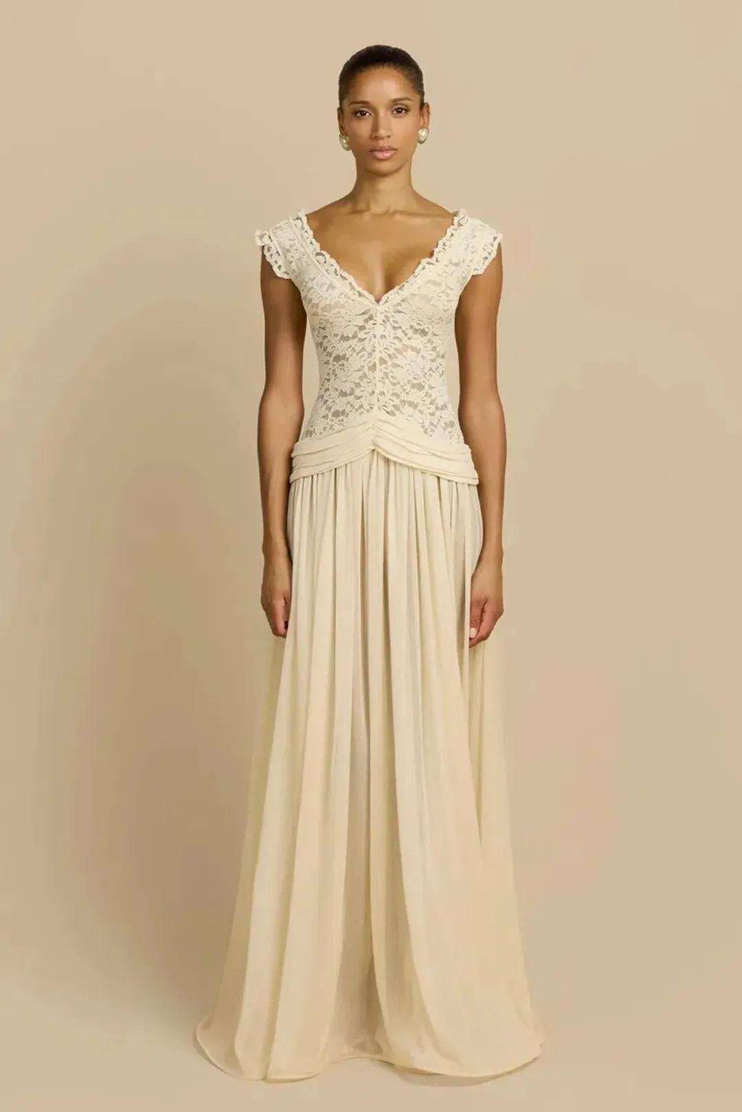 ARCINA ORI ARABELLA DRESS BEIGE SIZE 8 (S) for rent on The Volte - main image