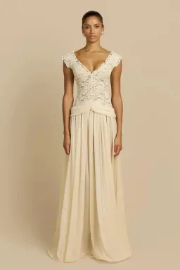 ARCINA ORI ARABELLA DRESS BEIGE SIZE 8 (S) for rent on The Volte - image 1