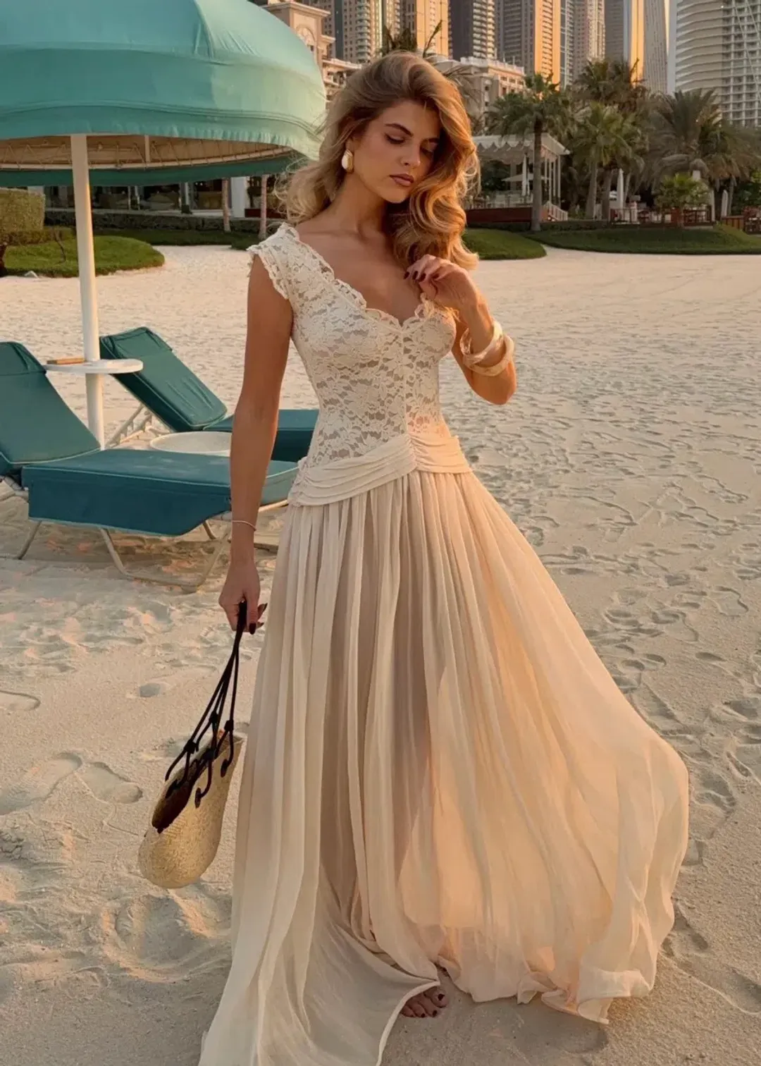 ARCINA ORI ARABELLA DRESS BEIGE SIZE 8 (S) for rent on The Volte - main image