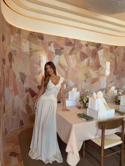 ARCINA ORI ARABELLA DRESS BEIGE SIZE 8 (S) for rent on The Volte - image 11