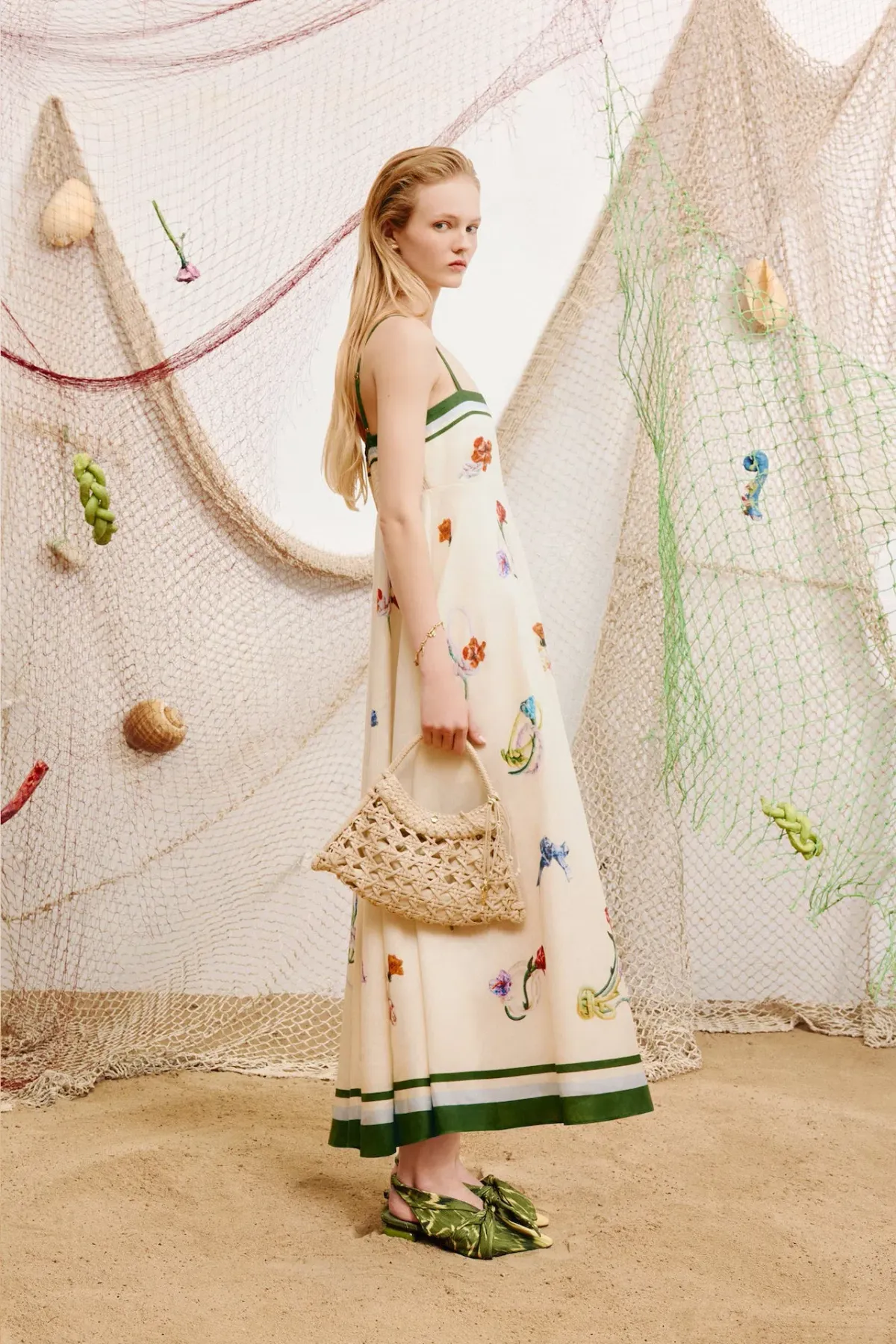 Alemais Florero Printed Linen Sundress in Cream Multi Size AU 12 - Image 2