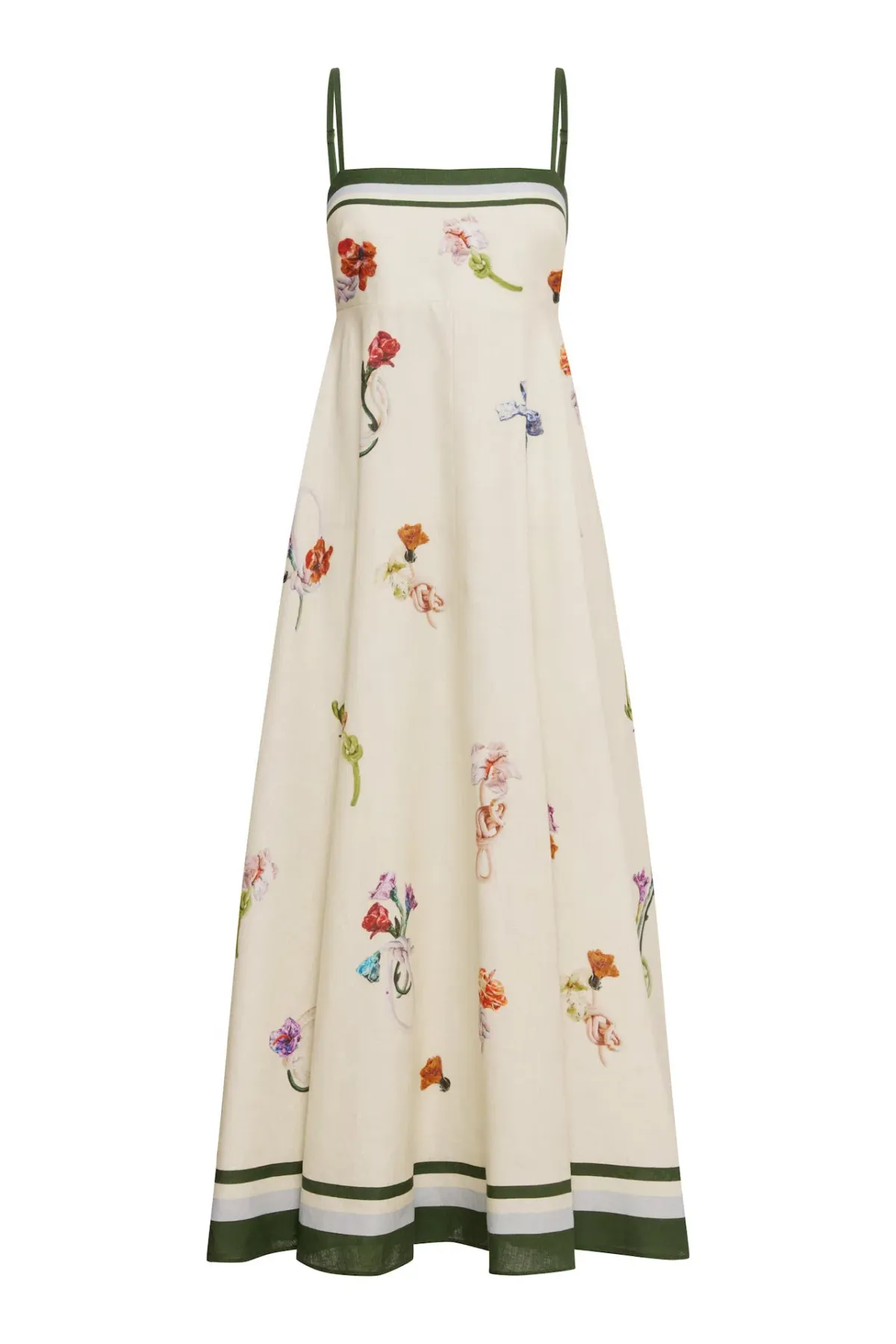 Alemais Florero Printed Linen Sundress in Cream Multi Size AU 10 - Image 4