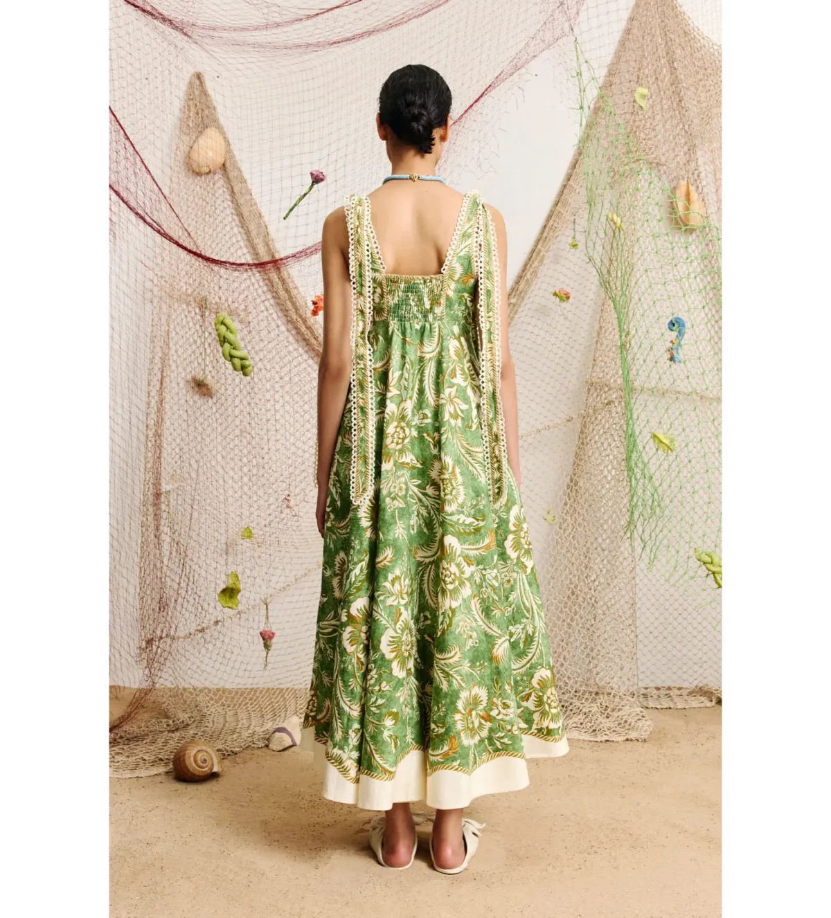 Alémais Alessia Ballet Maxi Sundress in Green Floral Size 10 - Image 2