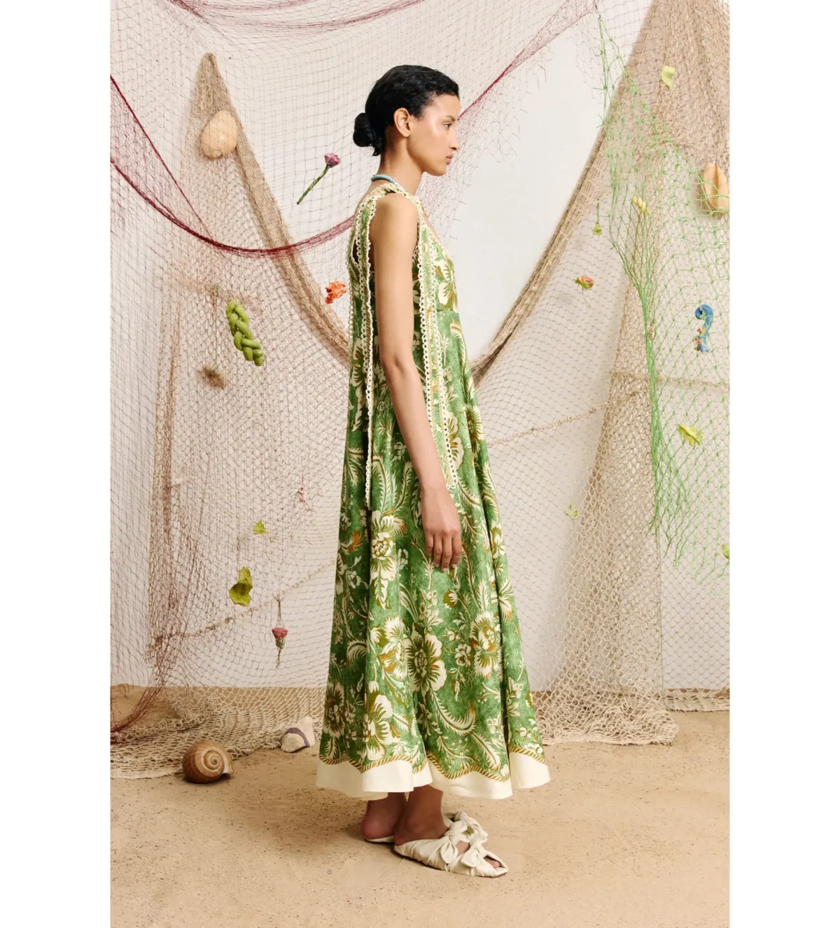 Alémais Alessia Ballet Maxi Sundress in Green Floral Size 12 - Image 3
