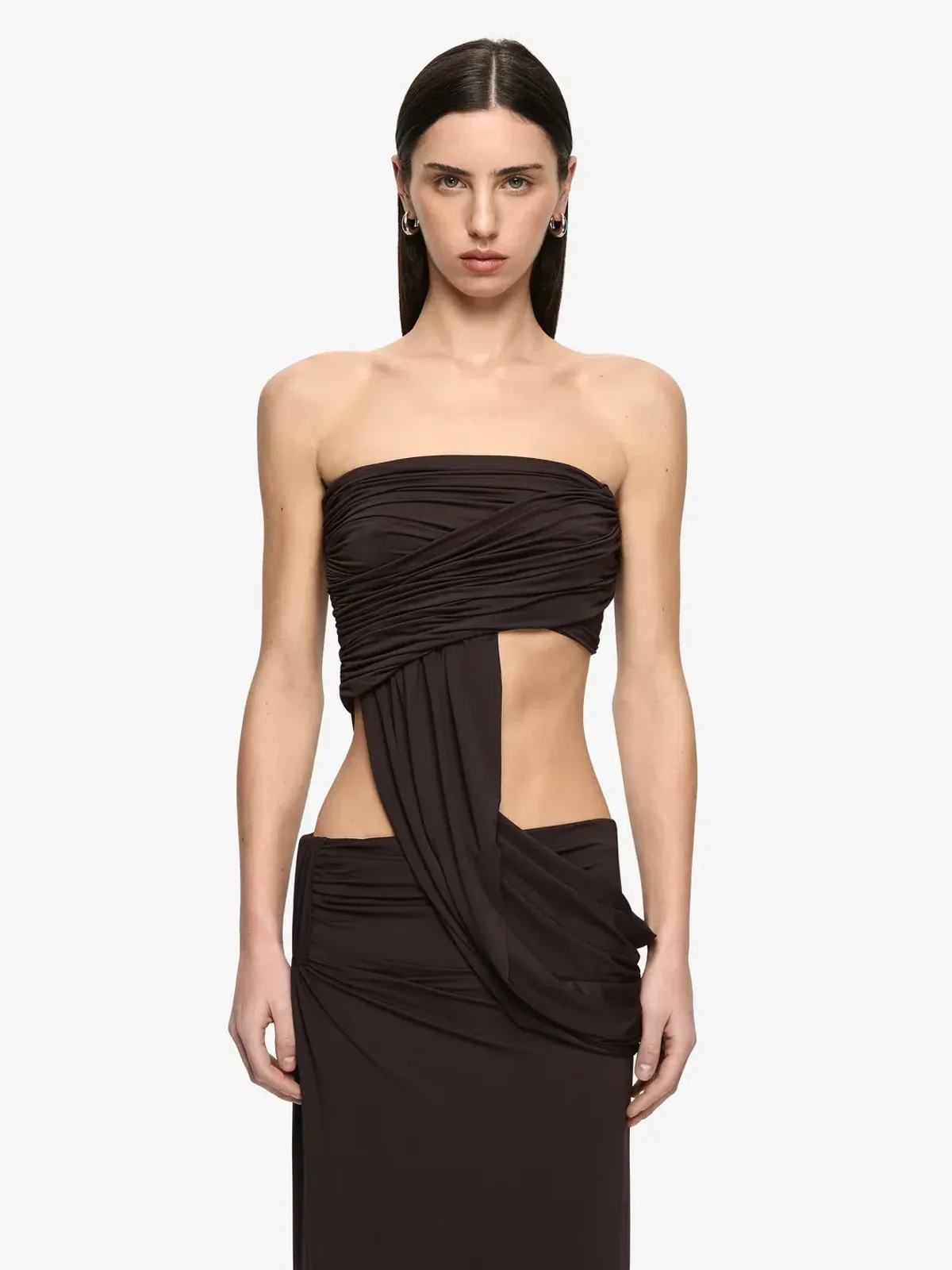 Bec & Bridge Niko Top & Skirt Set Dark Brown Size S (8) - Image 2