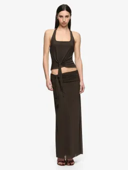 Bec & Bridge Olyssia Knot Halter Top & Skirt Set Brown Size S (8) for rent on The Volte - image 4