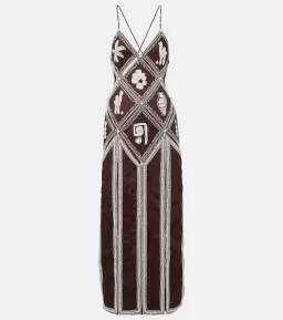 ALEMAIS Leandra Corded Slip Maxi Dress Chocolate Brown Size 8 AU for rent on The Volte - image 6