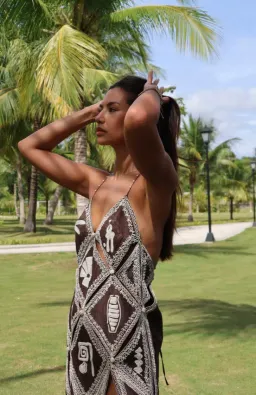 ALEMAIS Leandra Corded Slip Maxi Dress Chocolate Brown Size 8 AU for rent on The Volte - image 22