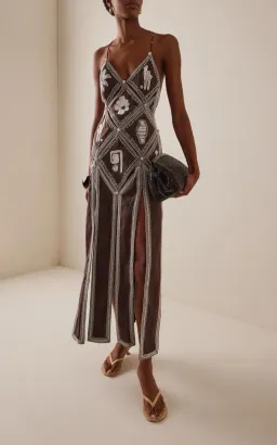 ALEMAIS Leandra Corded Slip Maxi Dress Chocolate Brown Size 8 AU for rent on The Volte - image 14