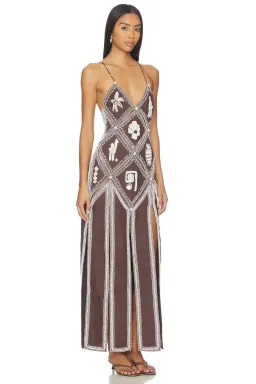 ALEMAIS Leandra Corded Slip Maxi Dress Chocolate Brown Size 8 AU for rent on The Volte - image 16
