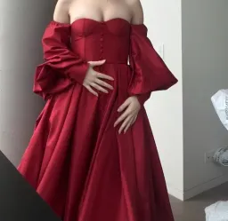 Teuta Matoshi CUSTOM red gown for rent on The Volte - image 1