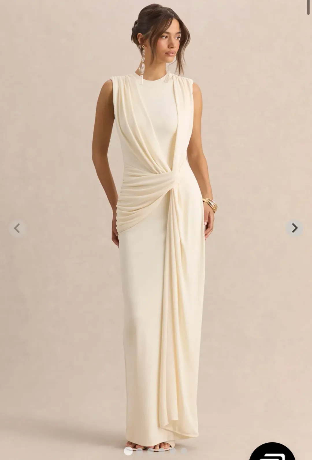Club L London Blythia dress in cream for rent on The Volte - main image