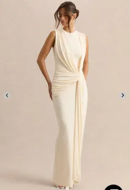 Club L London Blythia dress in cream for rent on The Volte - image 4