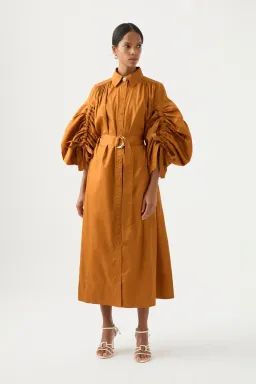 Aje Utopia Drawstring Midi Dress in Chestnut Brown AU size 12 - 18 for rent on The Volte - image 6