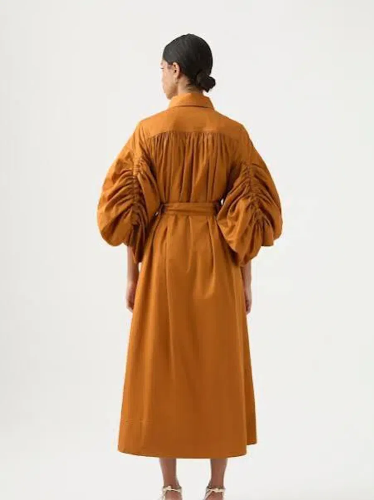 Aje Utopia Drawstring Midi Dress in Chestnut Brown AU size 12 - 18 - Image 2