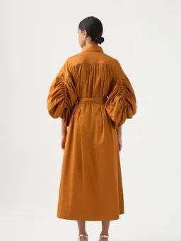Aje Utopia Drawstring Midi Dress in Chestnut Brown AU size 12 - 18 for rent on The Volte - image 2
