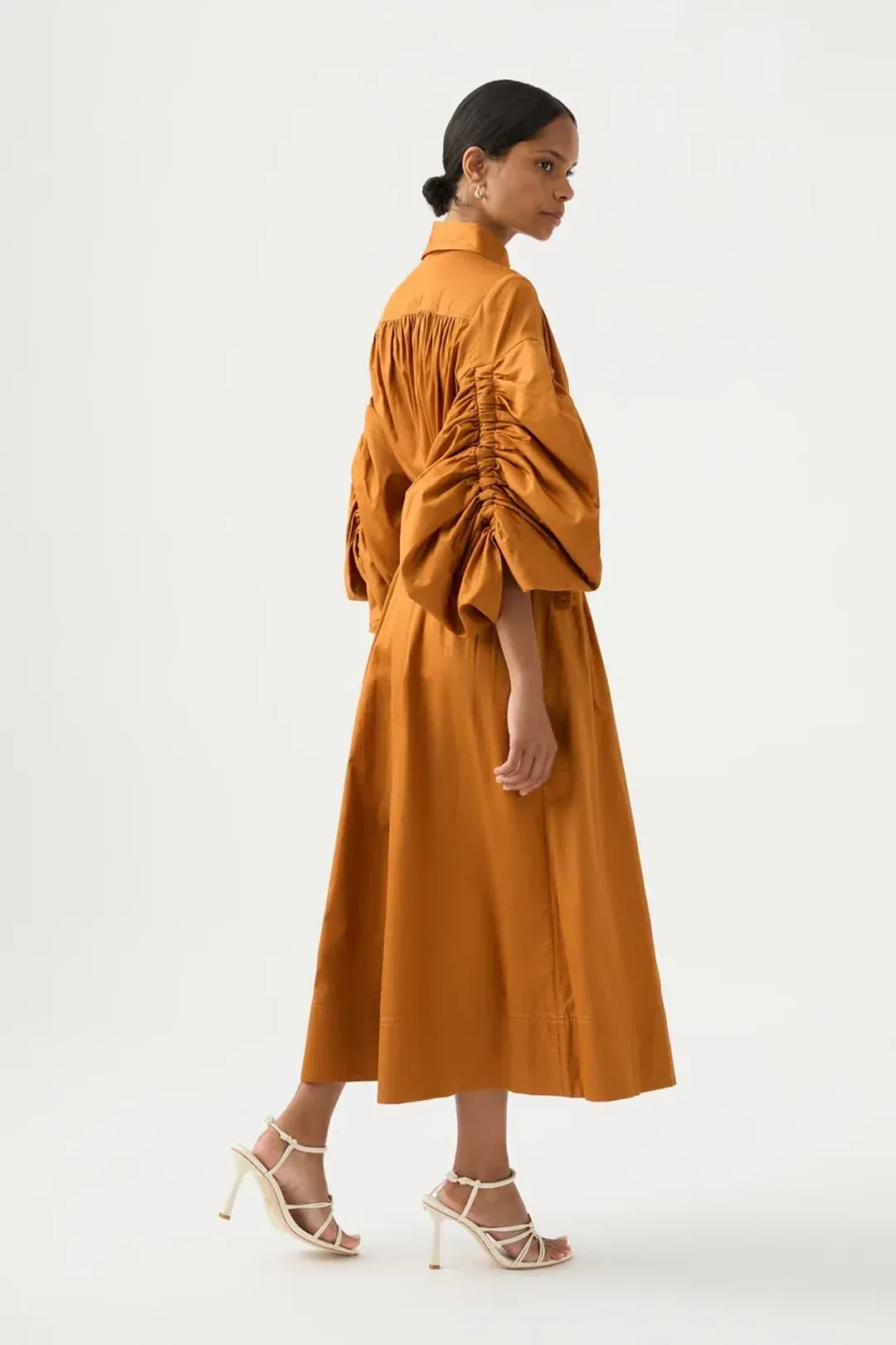Aje Utopia Drawstring Midi Dress in Chestnut Brown AU size 12 - 18 for rent on The Volte - main image