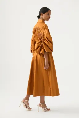 Aje Utopia Drawstring Midi Dress in Chestnut Brown AU size 12 - 18 for rent on The Volte - image 5