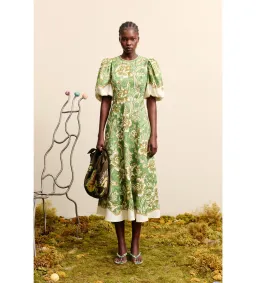 Alemais Alessia Midi Dress in Green Floral Size AU10 for rent on The Volte - image 1
