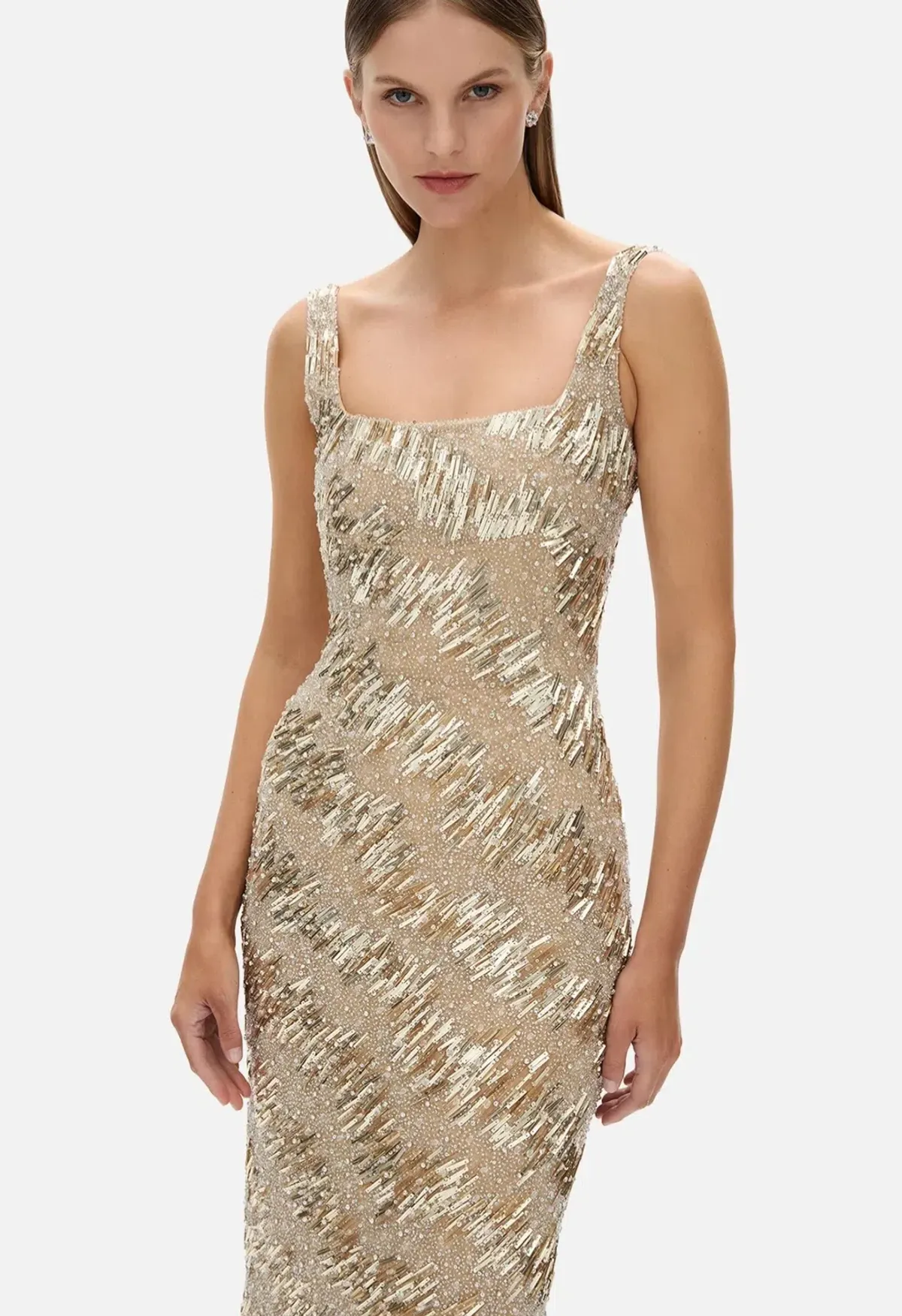 Rachel Gilbert Marcel Gown in Gold/Silver Size 2 AU 10 - Image 2
