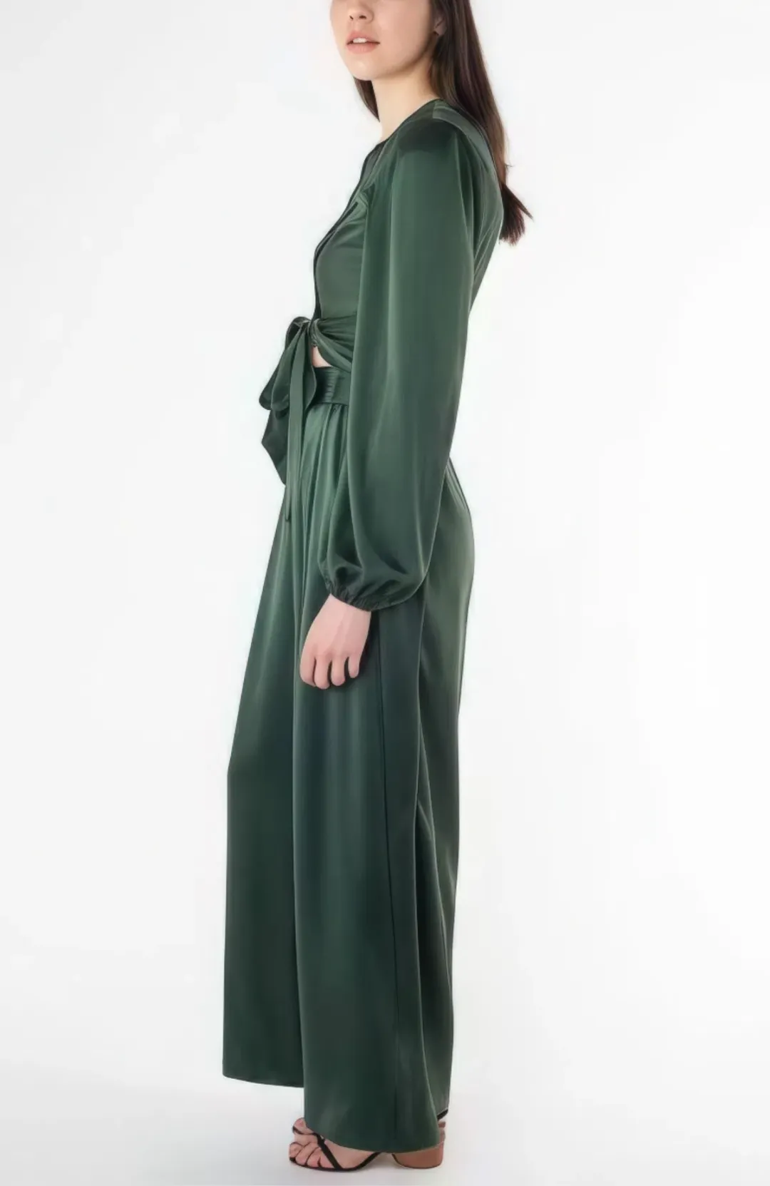 Zimmermann Espionage Silk Top & Pants Set Green 2 / AU 12 for rent on The Volte - main image