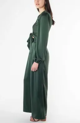 Zimmermann Espionage Silk Top & Pants Set Green 2 / AU 12 for rent on The Volte - image 2
