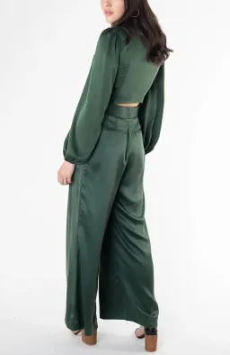 Zimmermann Espionage Silk Top & Pants Set Green 2 / AU 12 for rent on The Volte - image 3