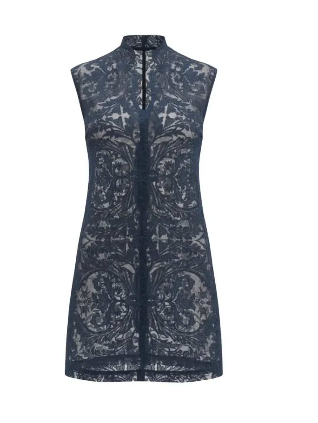 Shé Celine Navy Lace A-Line Mini Dress - size 6 for rent on The Volte - main image