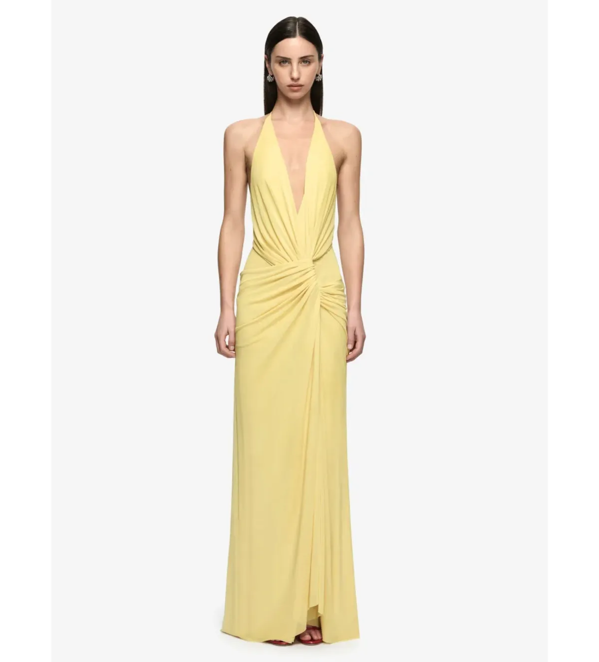 Bec and Bridge Xanthi V Neck Maxi Dress in Citron Size AU6 for rent on The Volte - main image