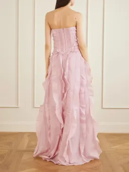 Aje Allairie Maxi Gown in Chalk Pink Size AU 8 for rent on The Volte - image 5