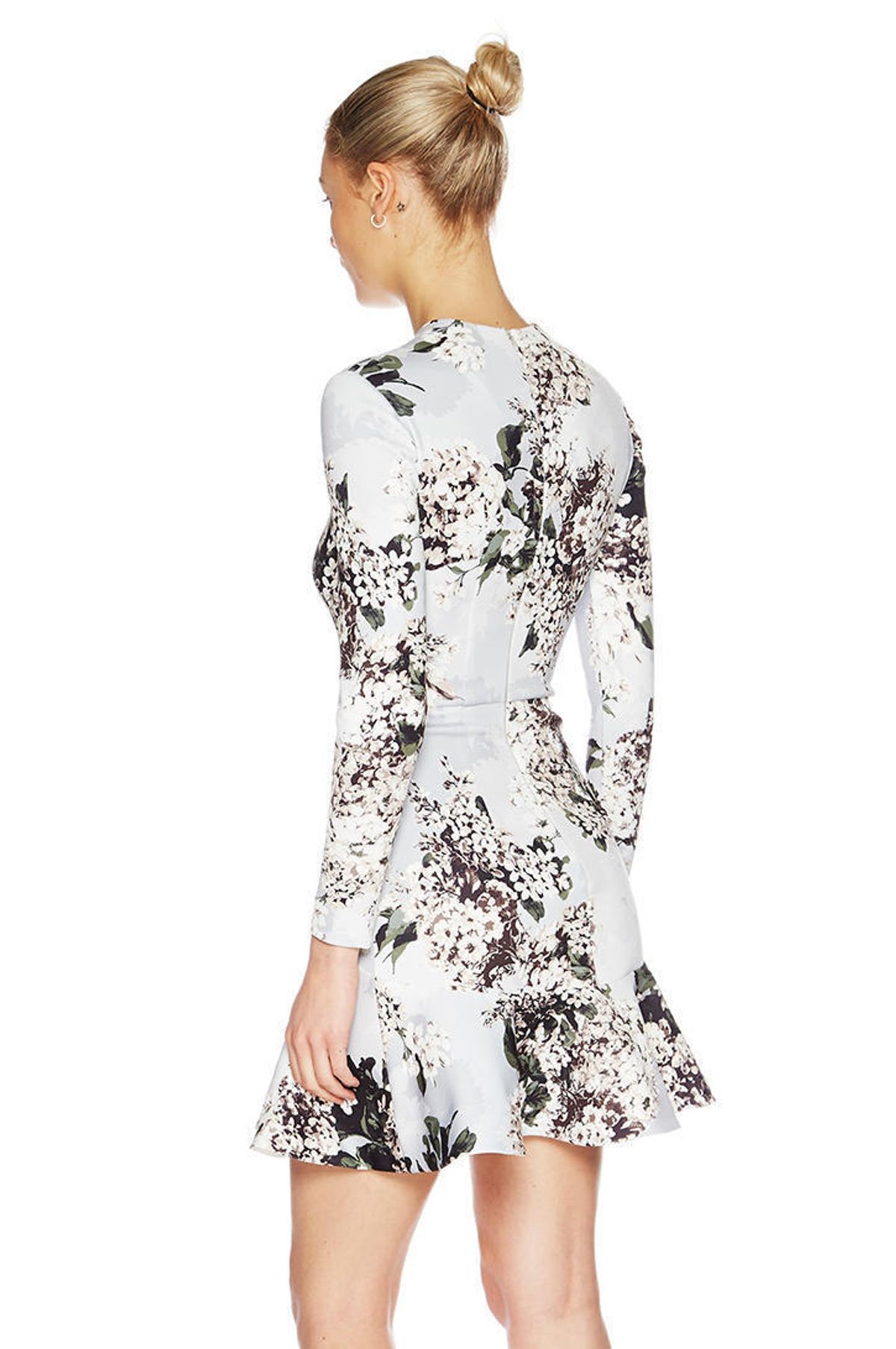Lover Rosemary Scuba Dress Grey Floral Size 6 - Image 4