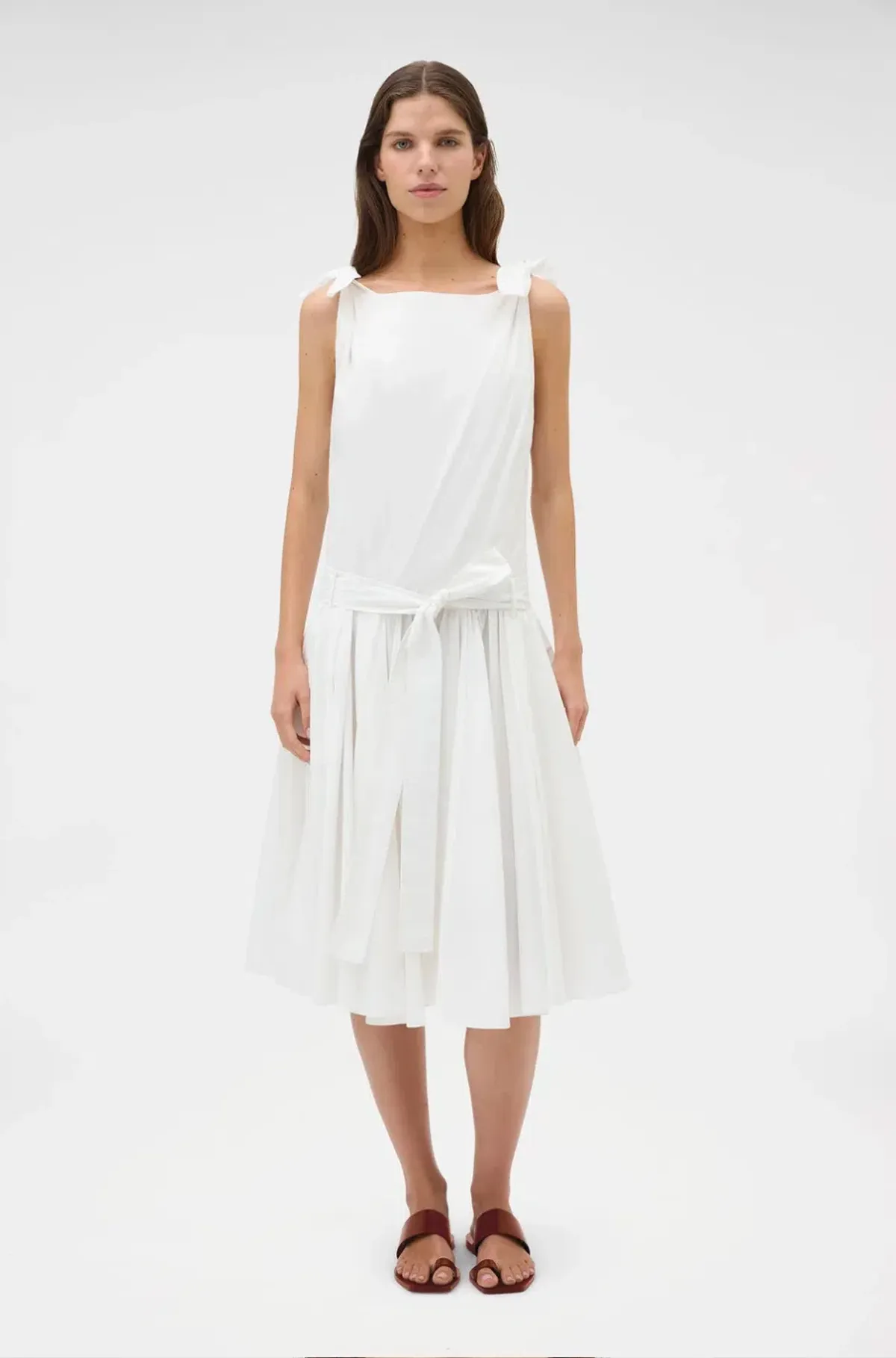 Oroton Shoulder Dress in White size 8 - Image 1