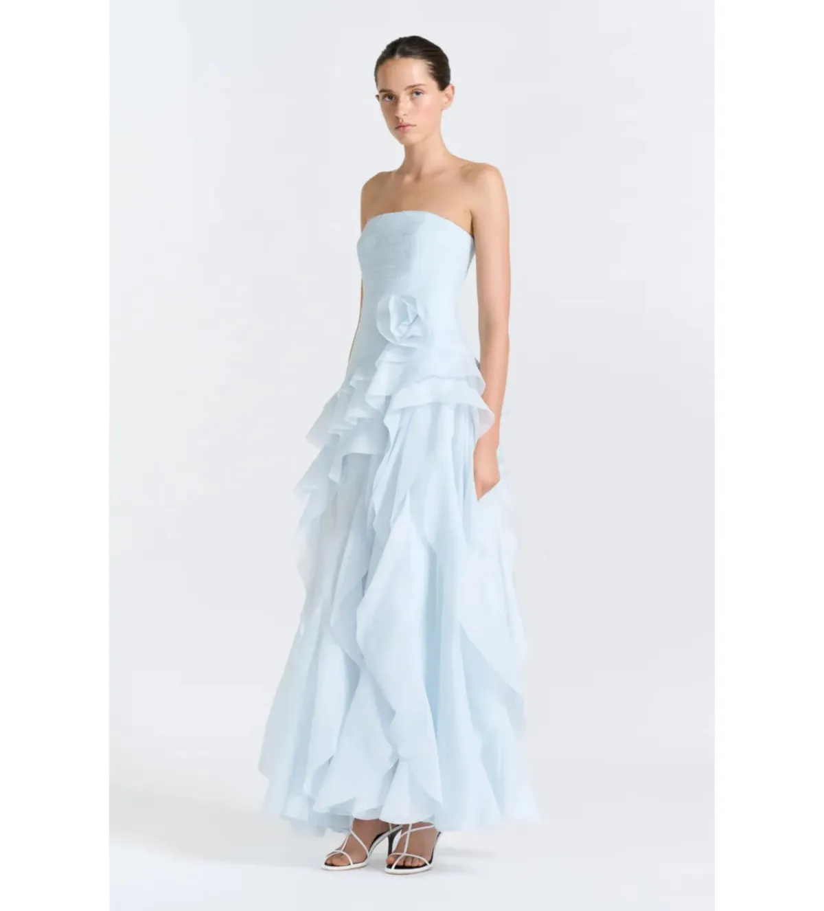 Aje Canyon Gown in Artic Blue Size AU6 for rent on The Volte - main image
