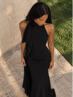 Effie Kats Alessia Gown in Black Size 8 for rent on The Volte - image 1