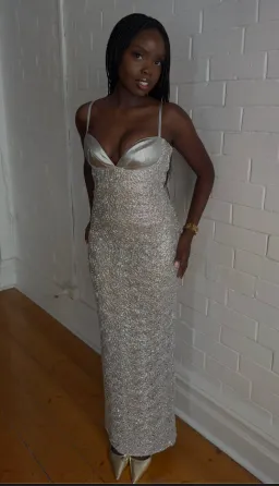 The Dolls House Sira Maxi Dress Silver for rent on The Volte - image 1
