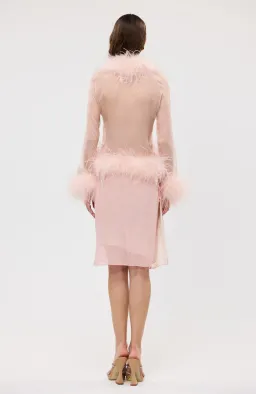 Bubish Gigi Sheer Feather Blouse Blush Pink Size S / AU 8 for rent on The Volte - image 4