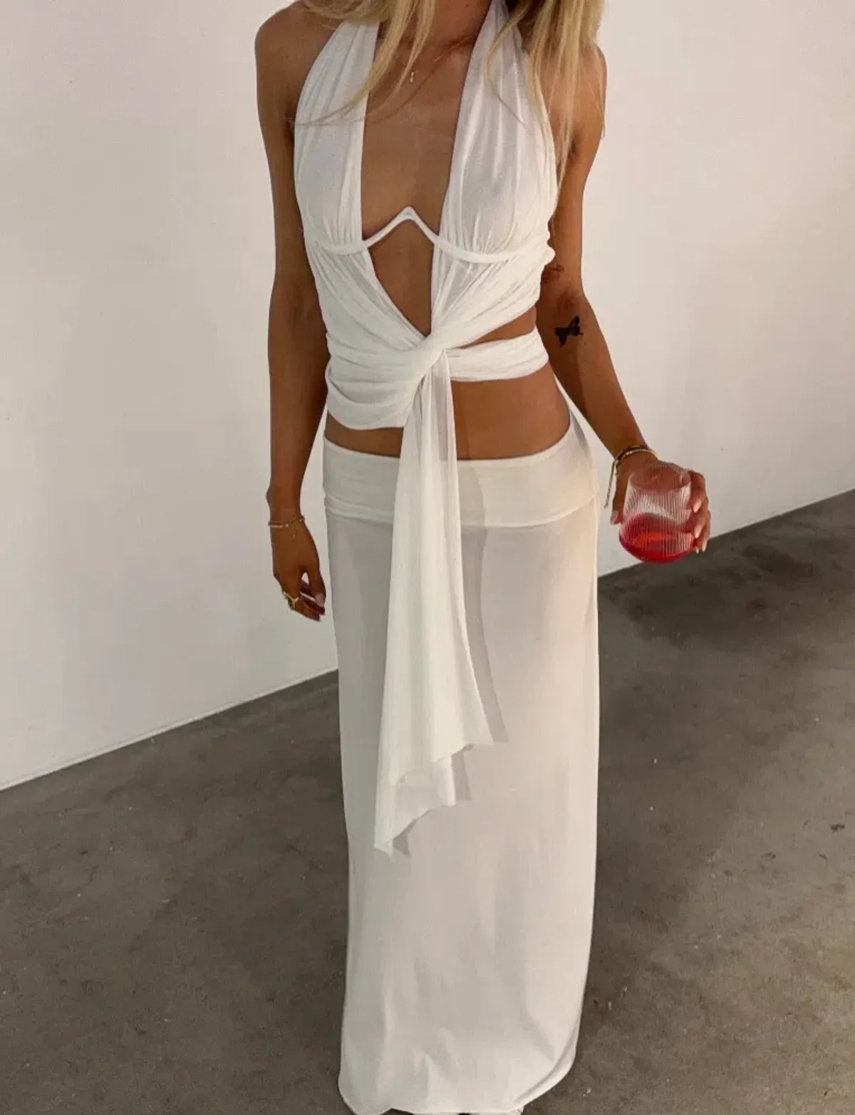 Bec + Bridge Arianna Halter Top Set Ivory 6 for rent on The Volte - main image